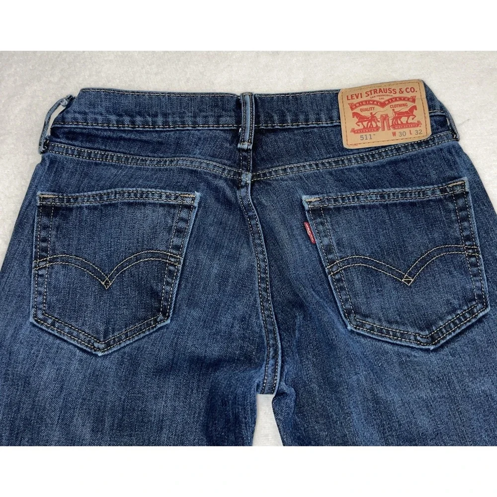 Levis 511 Jeans Mens 30x32 (30x31) Blue Slim Fit‎ Dark Wash American Denim Pants
